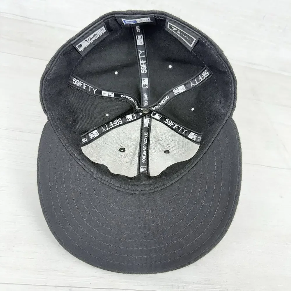 Chicago‎ White Sox Hat Cap Fitted Mens 7 1/8 Black MLB Baseball New Era On Field - Picture 7 of 11